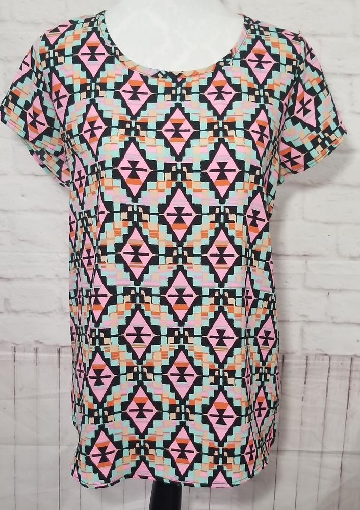 Pink Aztec print top Large